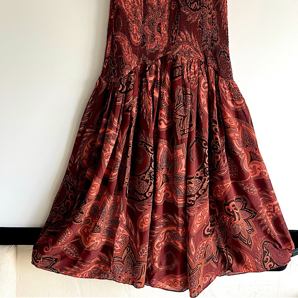 FARM Rio x Anthropologie Leopard Paisley Printed Midi Dress Size Medium M NWT - Picture 13 of 16